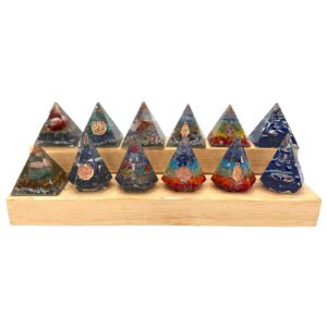 12 Pcs Assorted Orgonite Pyramid 2-Step Display