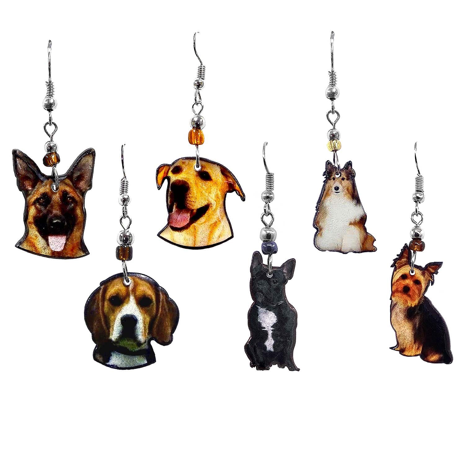 Acrylic Assorted Dog Earrings