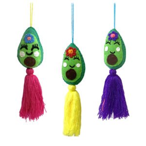 Avocado Shaped Stuffed Doll Backpack Charm