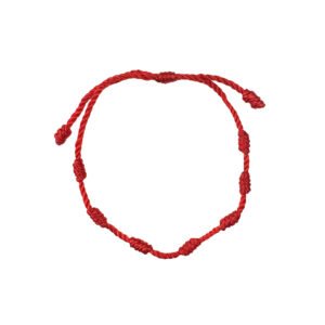 Red Seven Knot Woven Bracelet