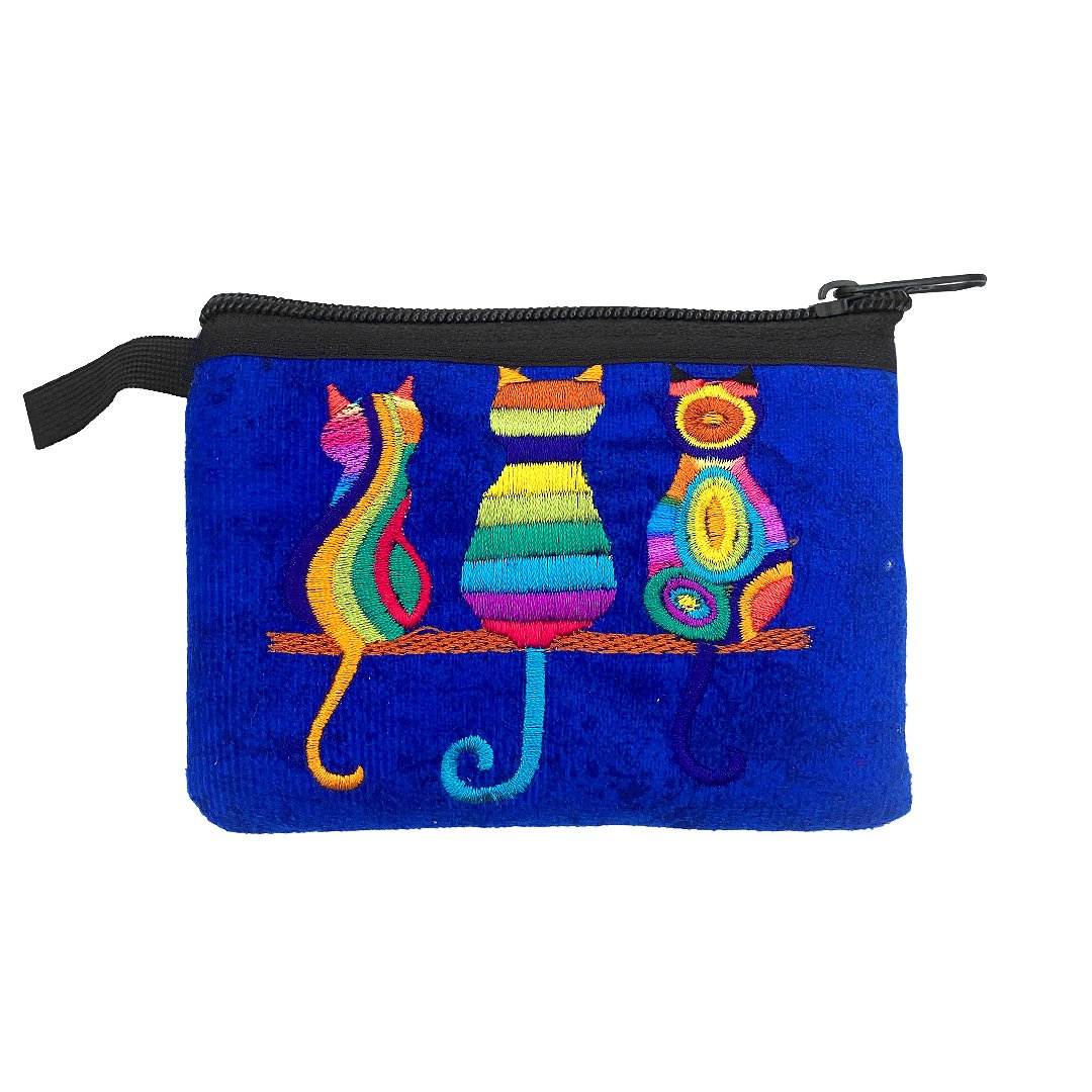 Embroidered Three Cats Ecuadorian Coin Purse Pouch - Image 7