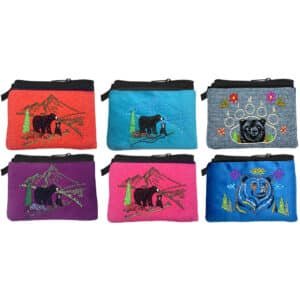 Embroidered Mountain Bears Ecuadorian Coin Purse Pouch