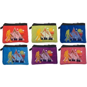 Embroidered Bigfoot Ecuadorian Coin Purse Pouch