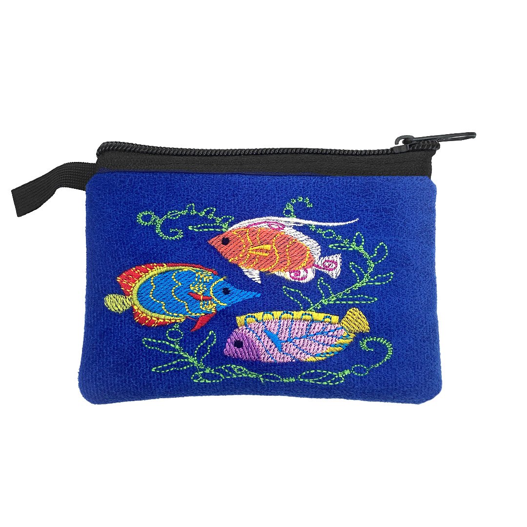 Embroidered Fish Ecuadorian Coin Purse Pouch - Image 4