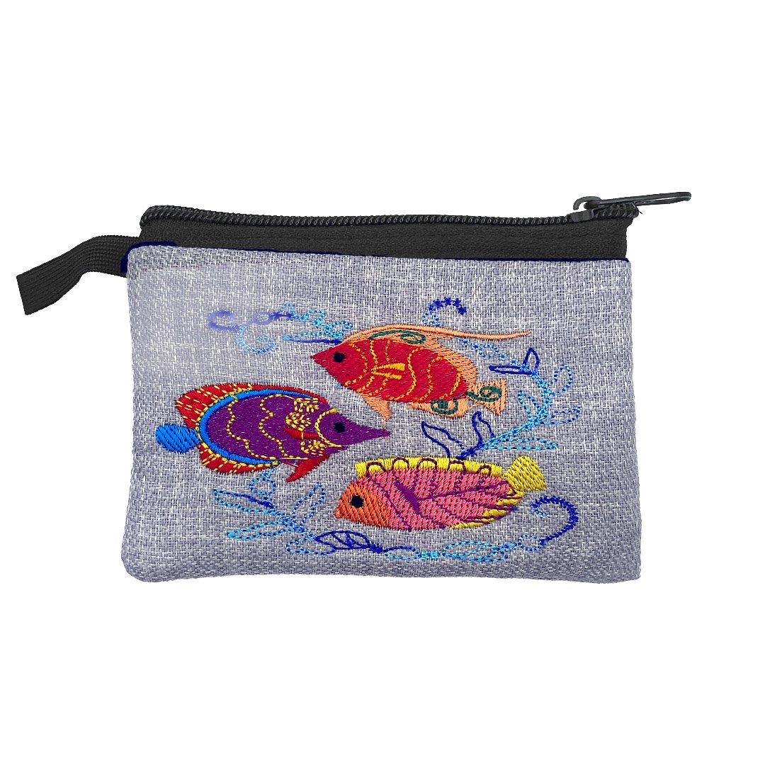Embroidered Fish Ecuadorian Coin Purse Pouch - Image 6