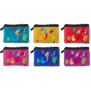 Embroidered Mermaid Ecuadorian Coin Purse Pouch