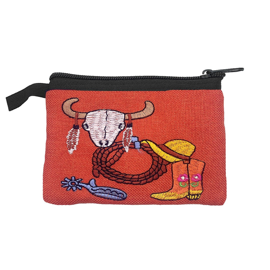 Embroidered Western Theme Ecuadorian Coin Purse Pouch - Image 8