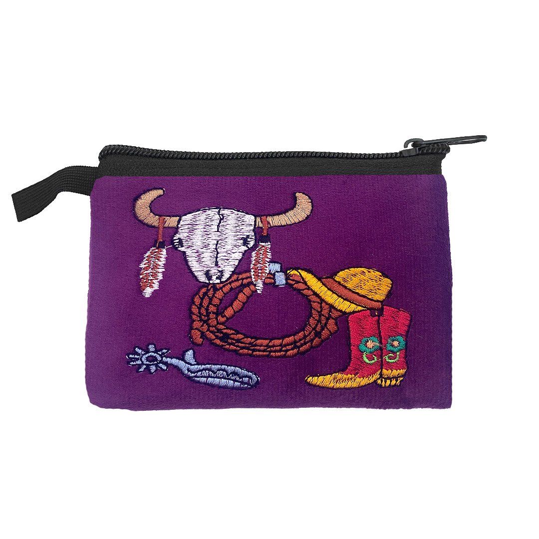 Embroidered Western Theme Ecuadorian Coin Purse Pouch - Image 4