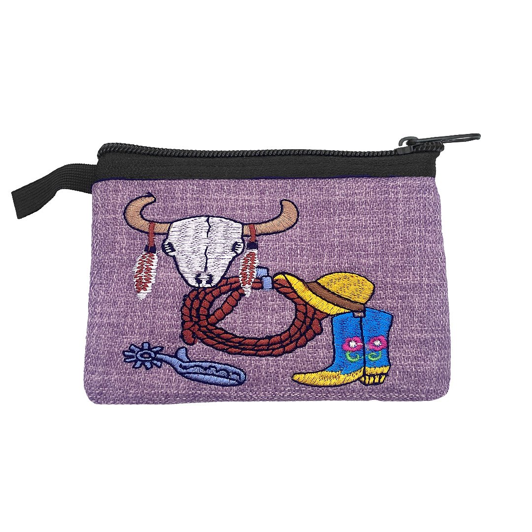 Embroidered Western Theme Ecuadorian Coin Purse Pouch - Image 6
