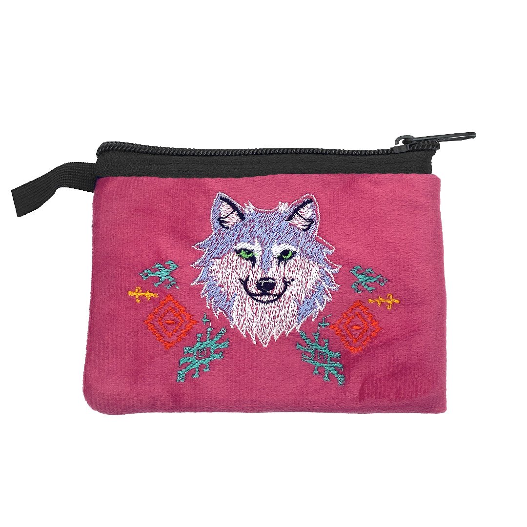 Embroidered Wolf Head Ecuadorian Coin Purse Pouch - Image 5