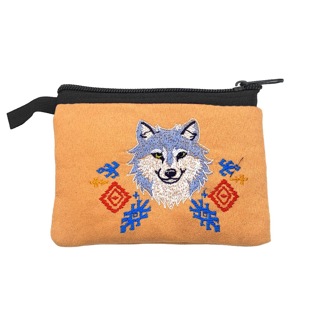 Embroidered Wolf Head Ecuadorian Coin Purse Pouch - Image 3
