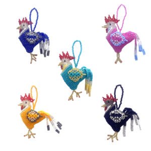 Beaded Chicken Rooster Ornament