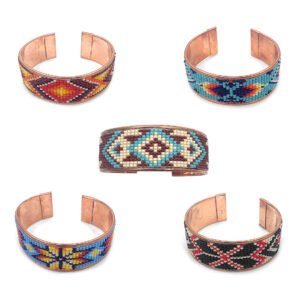 Beaded Copper Cuff Bracelet