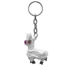 Beaded Llama Keychain