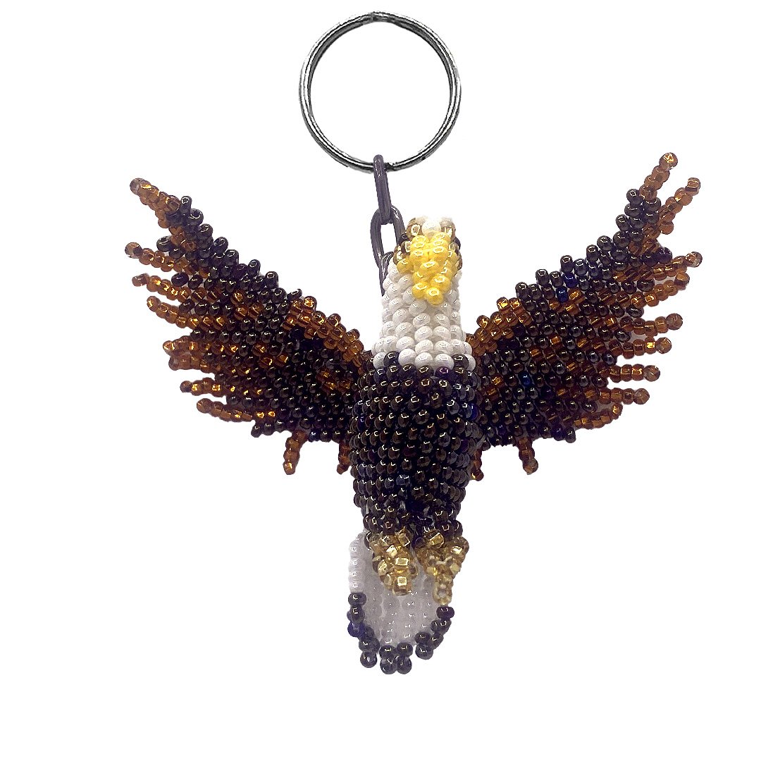 Beaded Eagle Keychain