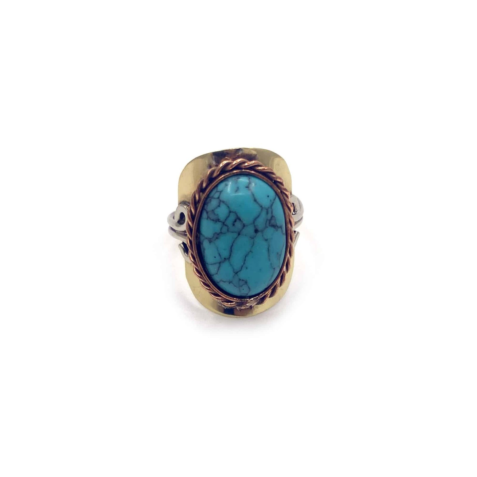 Semi Precious Stone Copper Metal Ring - Image 5