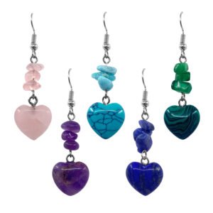 Heart Tumbled Stone Earrings