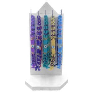 60 Pcs SB-GSBS-EE-BR Bracelet 2-Sided Wooden Display