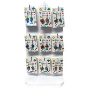 72 Pcs Kid's Carded Wooden Animal Earrings Display