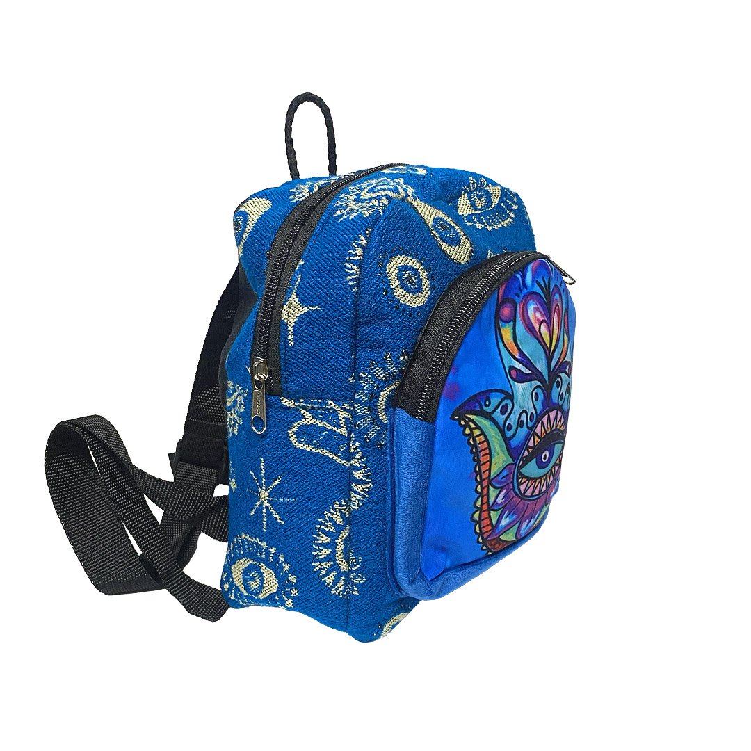 Mini Hamsa Evil Eye Ecuadorian Backpack - Image 3