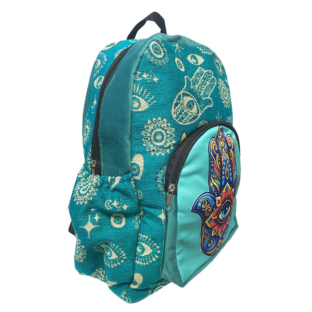 Hamsa Evil Eye Ecuadorian Backpack - Image 3
