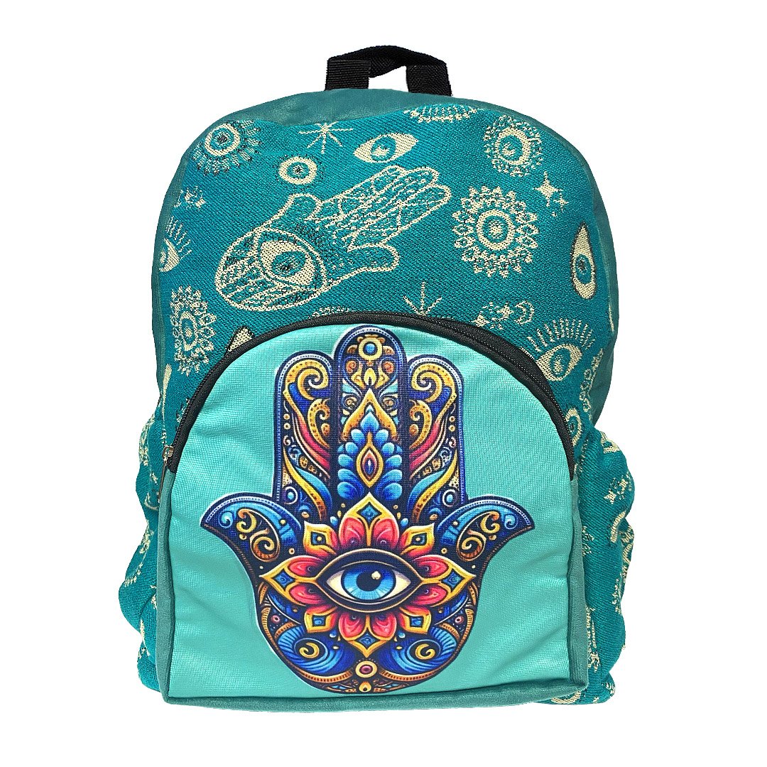 Hamsa Evil Eye Ecuadorian Backpack - Image 2