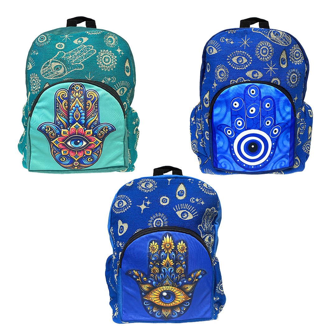 Hamsa Evil Eye Ecuadorian Backpack