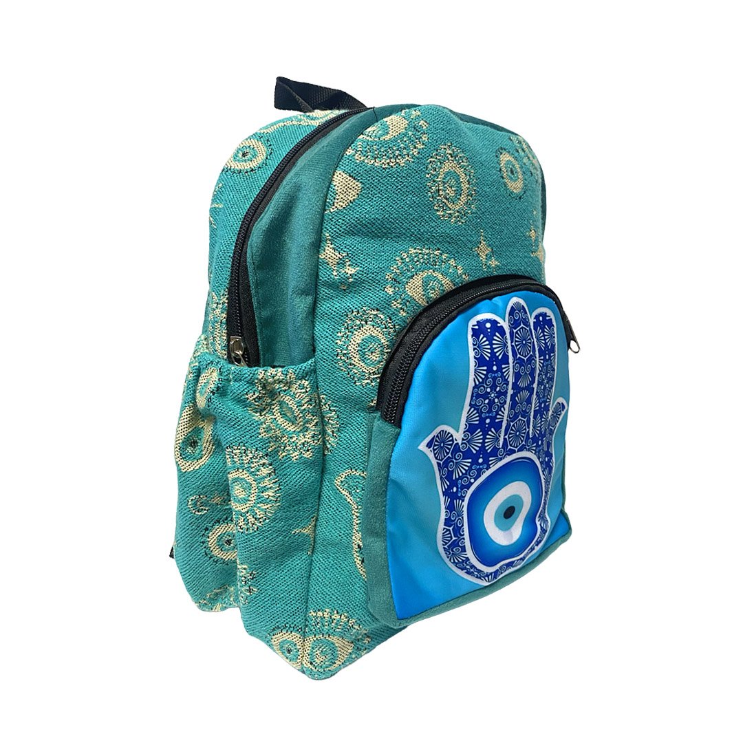 Small Hamsa Evil Eye Ecuadorian Backpack - Image 3