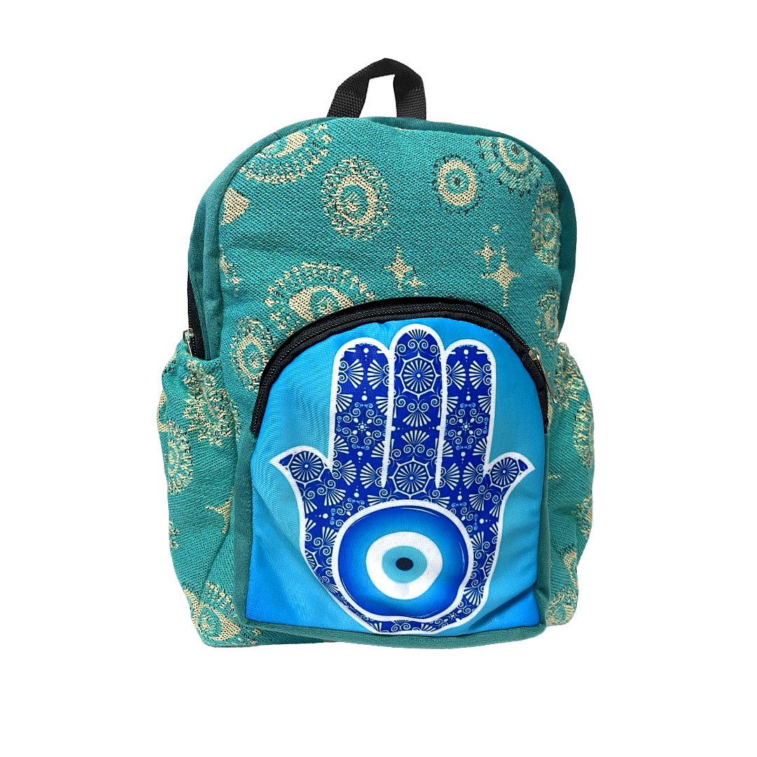Small Hamsa Evil Eye Ecuadorian Backpack - Image 2