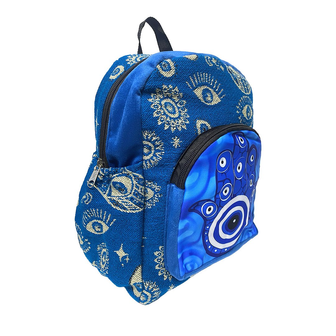 Small Hamsa Evil Eye Ecuadorian Backpack - Image 7