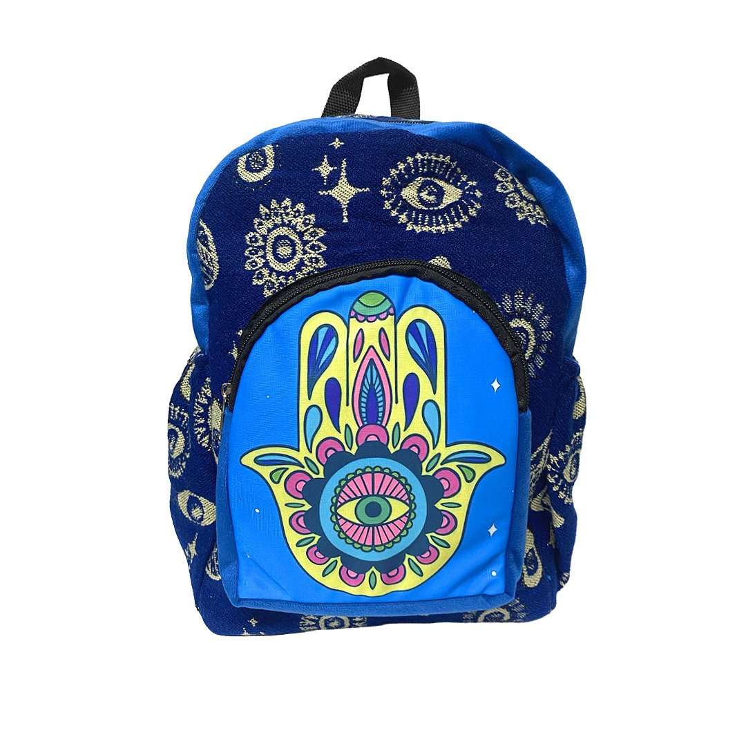 Small Hamsa Evil Eye Ecuadorian Backpack - Image 4