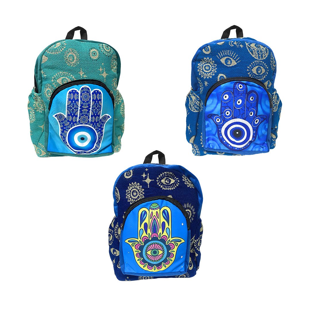Small Hamsa Evil Eye Ecuadorian Backpack