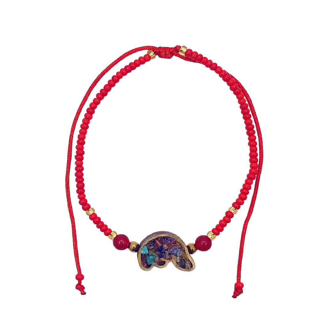 Wooden Stone Manatee Beaded Pull Tie Bracelet - Image 6