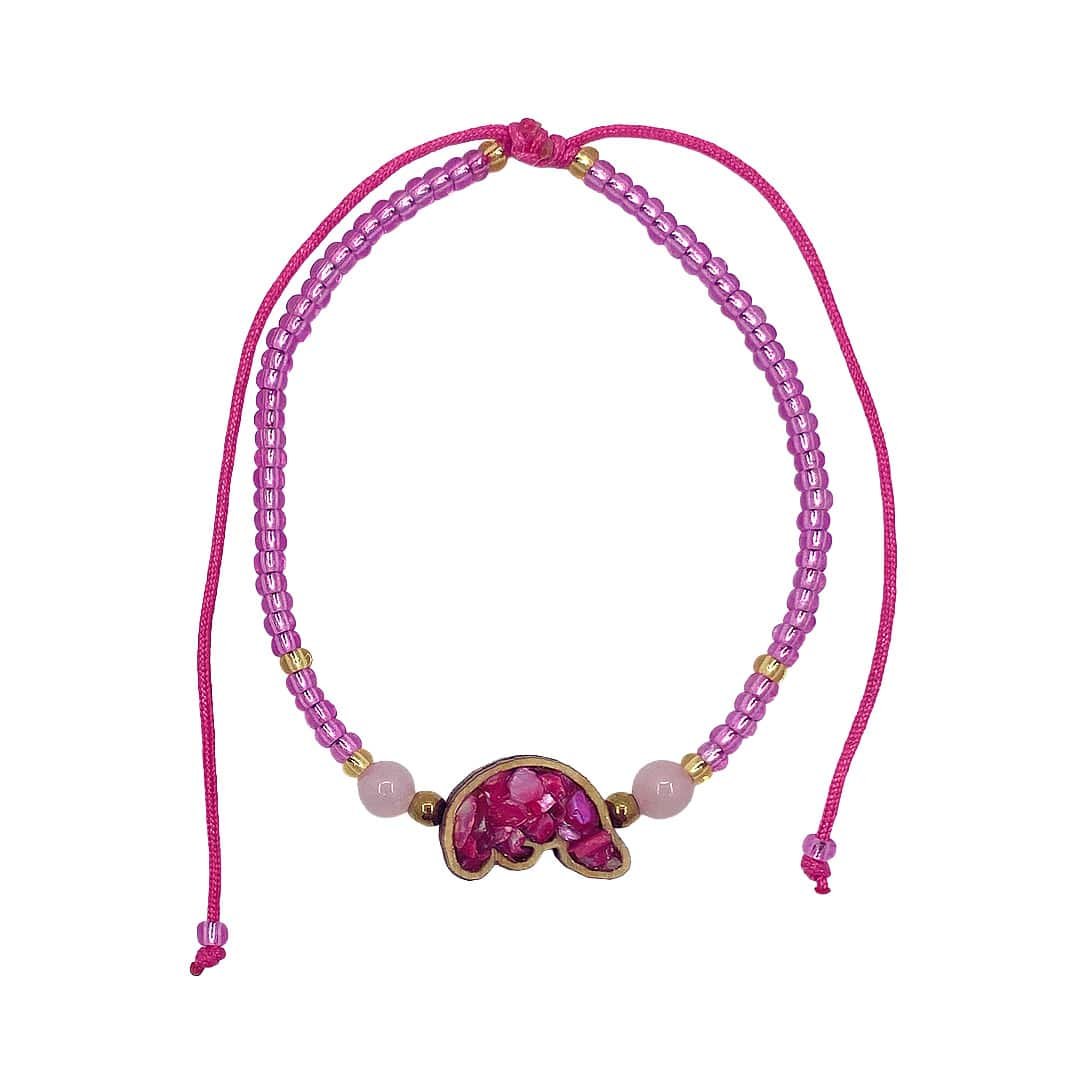 Wooden Stone Manatee Beaded Pull Tie Bracelet - Image 5