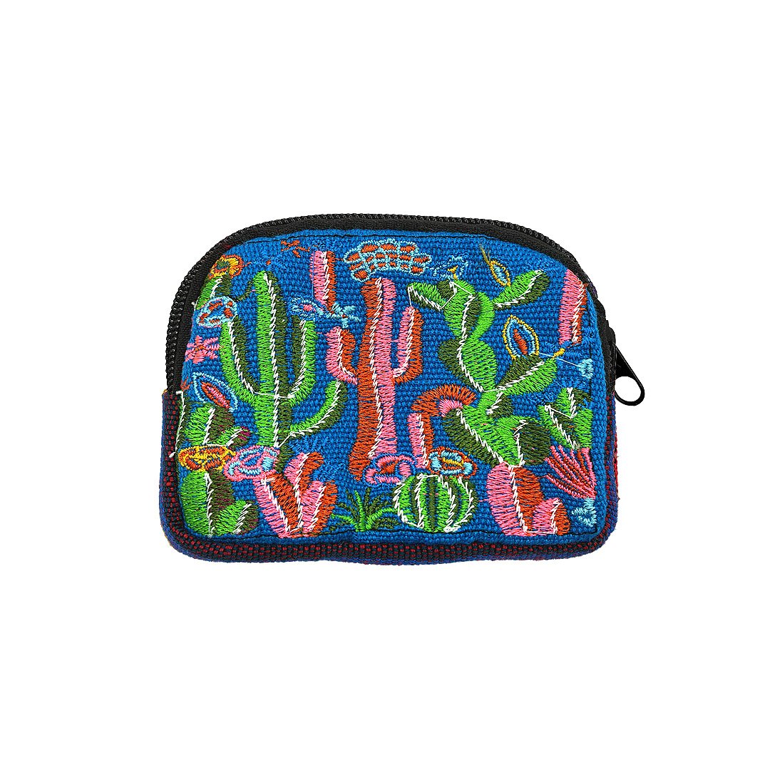 Floral Cactus Embroidered Cushioned Coin Purse - Image 5