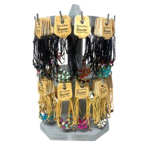 144pc Triple Bead Pull Tie Bracelet Carded Display