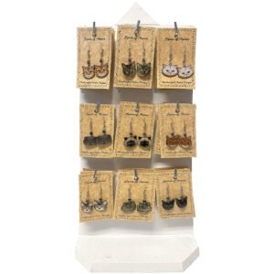 72pc Acrylic Cat Face Earrings Display