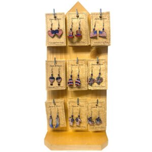 72pc Acrylic American Flag Earrings Display