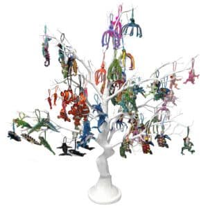 72pc Assorted Tropical Beaded Ornament Tree Display