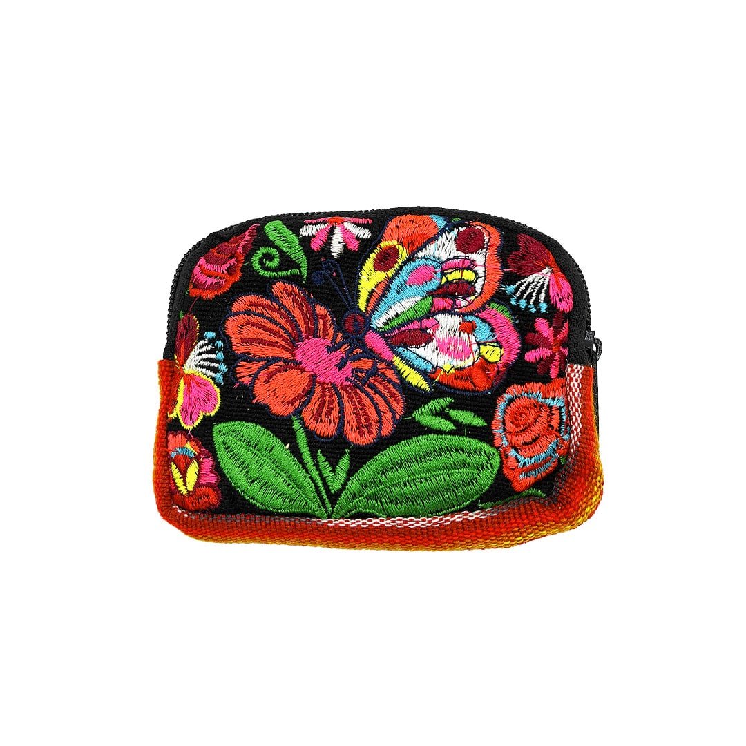 Floral Butterfly Embroidered Cushioned Coin Purse - Image 3