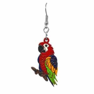 Large Wooden Parrot Earrings