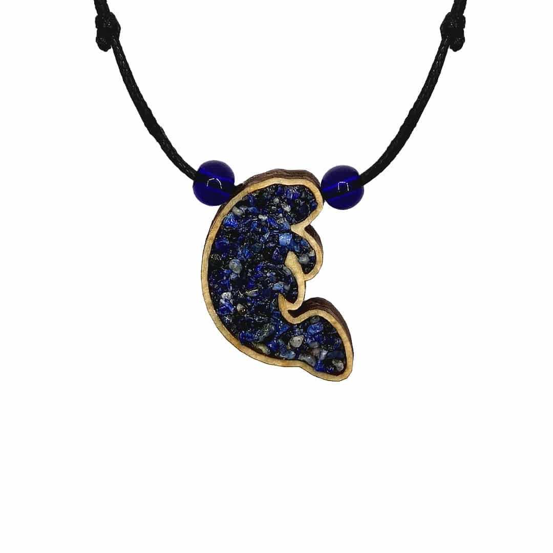 Wooden Stone Manatee Pendant Necklace - Image 5