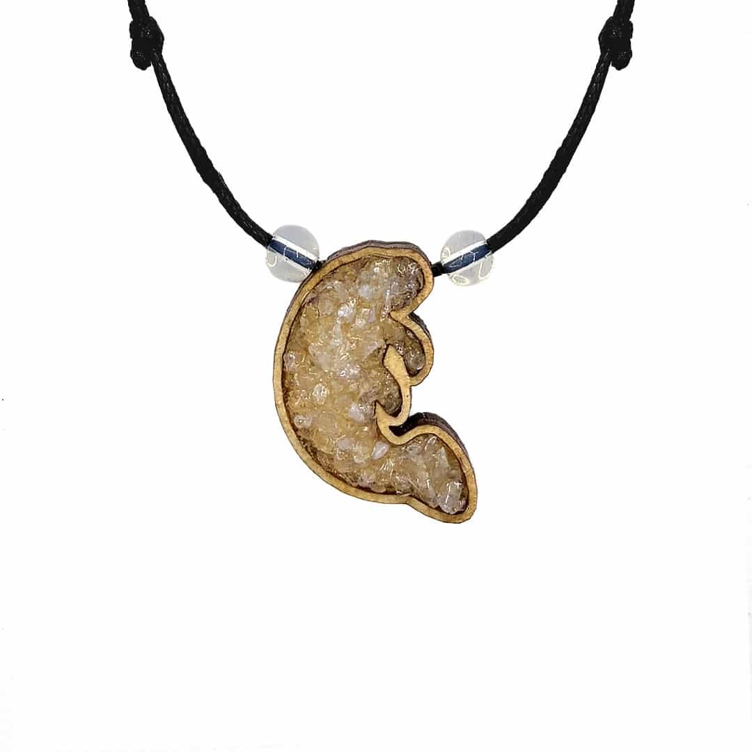 Wooden Stone Manatee Pendant Necklace - Image 6