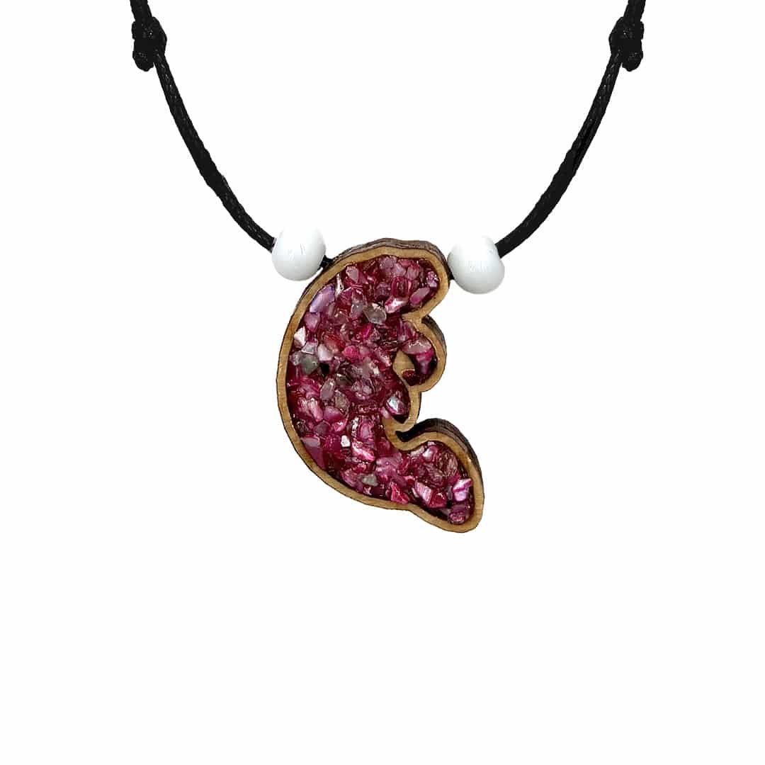 Wooden Stone Manatee Pendant Necklace - Image 7