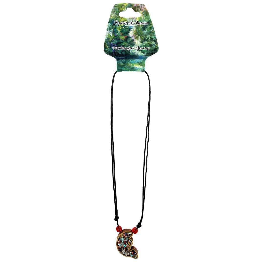 Wooden Stone Manatee Pendant Necklace - Image 2