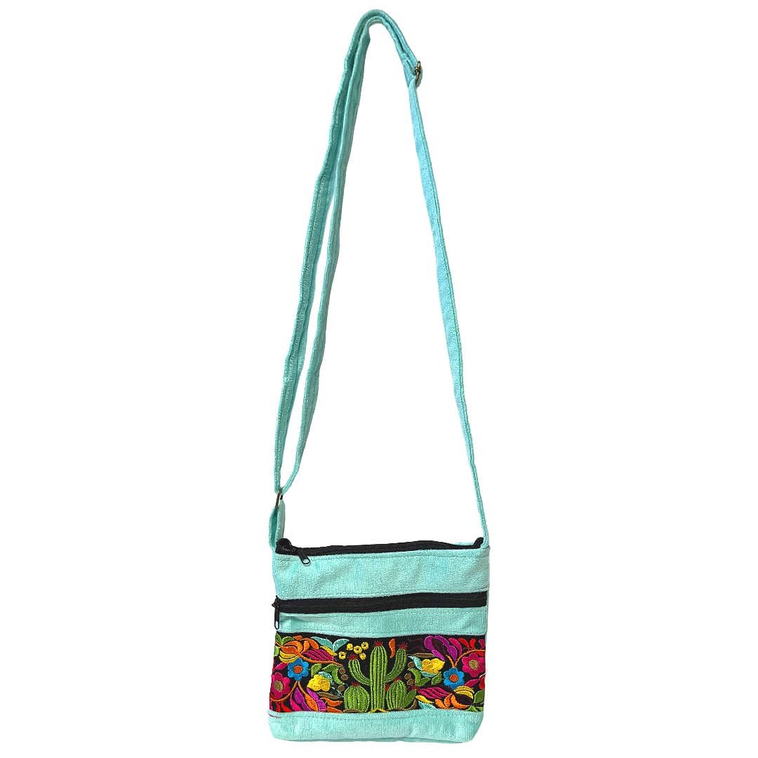 Cactus Floral Embroidered Square "Maxi" Bag - Image 2