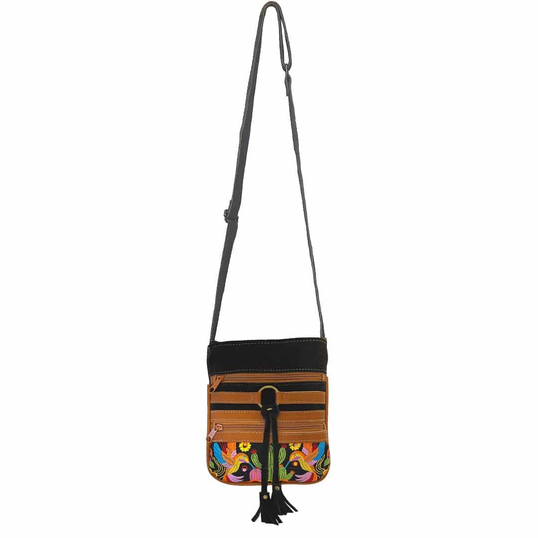 Cactus Embroidered Leather Tassel "Romi" Bag - Image 2