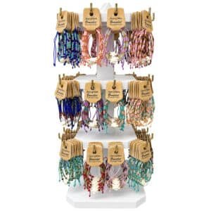 Sea Turtle Beaded Pull Tie Bracelet Display, 3-Tier