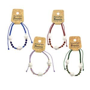 Handmade triple sea turtle beaded pull tie bracelets in assorted colors
