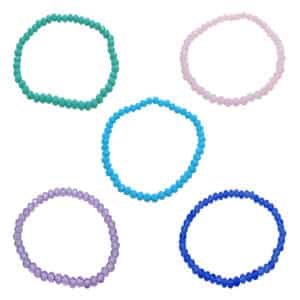 Assorted crystal beaded stretch bracelets with faceted beads and elastic bands